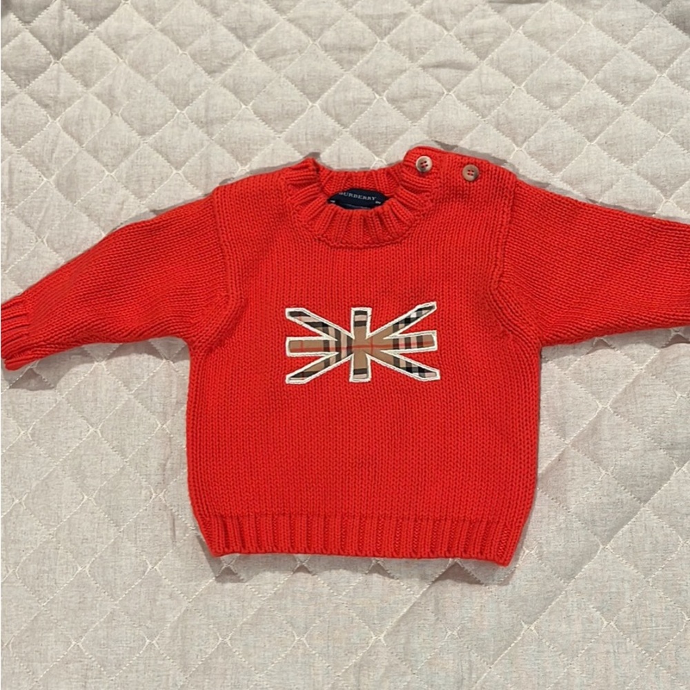 BURBERRY Red Baby Sweater